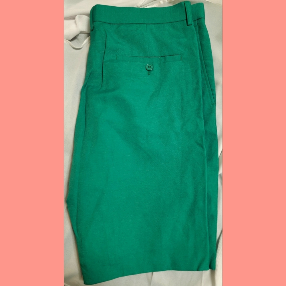 Islander Linen Mens Green/Teal Bermuda Shorts - English Sports Shop